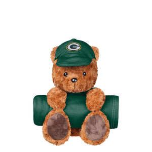 Green Bay Packers NFL Throw Blanket With Plush Bear