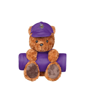Minnesota Vikings NFL Throw Blanket With Plush Bear