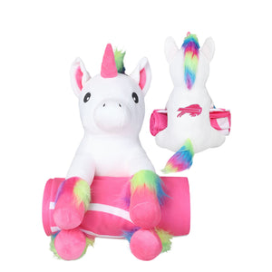 Buffalo Bills NFL Throw Blanket With Plush Unicorn