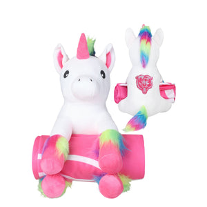 Chicago Bears NFL Throw Blanket With Plush Unicorn