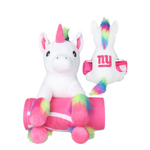 New York Giants NFL Throw Blanket With Plush Unicorn