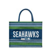 Seattle Seahawks NFL Stitch Pattern Canvas Tote Bag