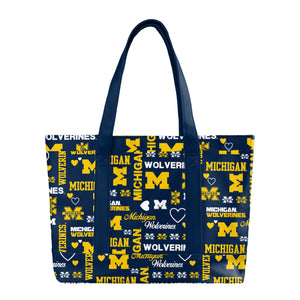 Michigan Wolverines NCAA Logo Love Tote Bag