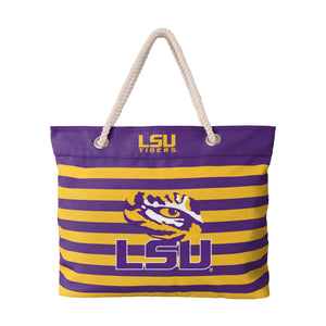 LSU Tigers NCAA Nautical Stripe Tote Bag