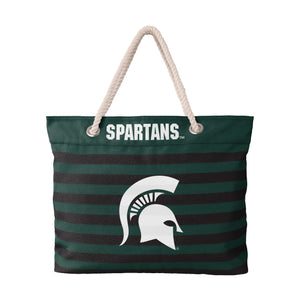 Michigan State Spartans NCAA Nautical Stripe Tote Bag