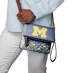 Michigan Wolverines NCAA Printed Collection Foldover Tote Bag