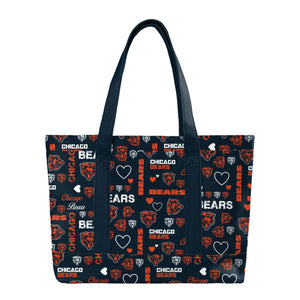 Chicago Bears NFL Logo Love Tote Bag