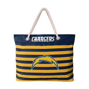 Los Angeles Chargers NFL Nautical Stripe Tote Bag