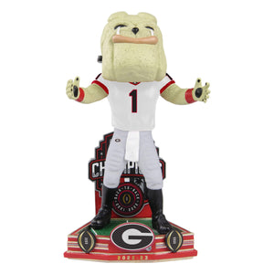 Georgia Bulldogs NCAA Hairy Dawg 2022 Football National Champions White Jersey Mascot Bobblehead