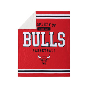 Chicago Bulls NBA Team Property Sherpa Plush Throw Blanket