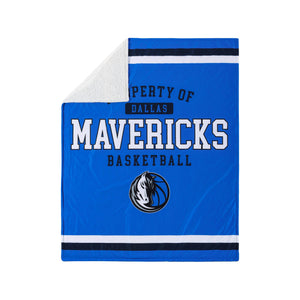 Dallas Mavericks NBA Team Property Sherpa Plush Throw Blanket
