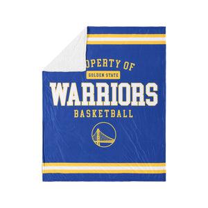 Golden State Warriors NBA Team Property Sherpa Plush Throw Blanket