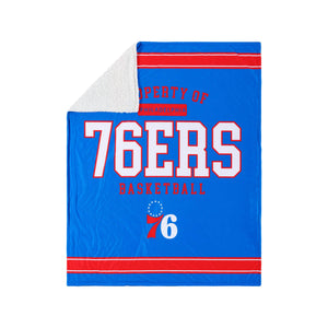 Philadelphia 76ers NBA Team Property Sherpa Plush Throw Blanket