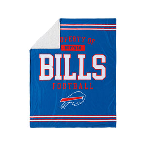 Buffalo Bills NFL Team Property Sherpa Plush Throw Blanket