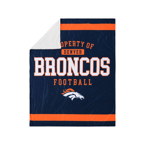 Denver Broncos NFL Team Property Sherpa Plush Throw Blanket