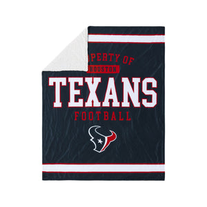 Houston Texans NFL Team Property Sherpa Plush Throw Blanket