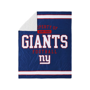 New York Giants NFL Team Property Sherpa Plush Throw Blanket