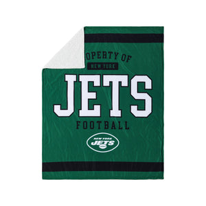 New York Jets NFL Team Property Sherpa Plush Throw Blanket