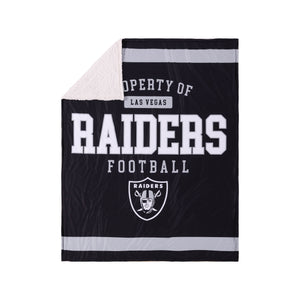 Las Vegas Raiders NFL Team Property Sherpa Plush Throw Blanket