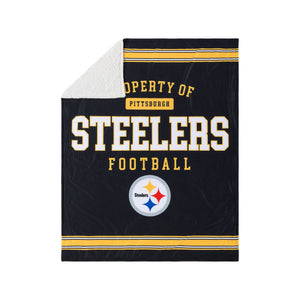 Pittsburgh Steelers NFL Team Property Sherpa Plush Throw Blanket