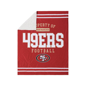 San Francisco 49ers NFL Team Property Sherpa Plush Throw Blanket