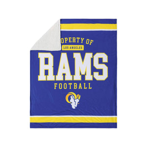 Los Angeles Rams NFL Team Property Sherpa Plush Throw Blanket