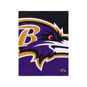 Baltimore Ravens NFL Supreme Slumber Plush Throw Blanket