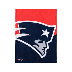 New England Patriots NFL Supreme Slumber Plush Throw Blanket