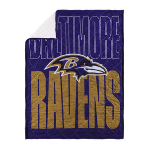 Baltimore Ravens NFL Big Game Sherpa Lined Throw Blanket