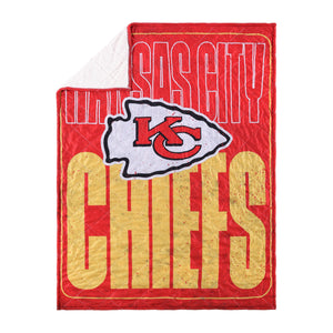 Kansas City Chiefs NFL Big Game Sherpa Lined Throw Blanket