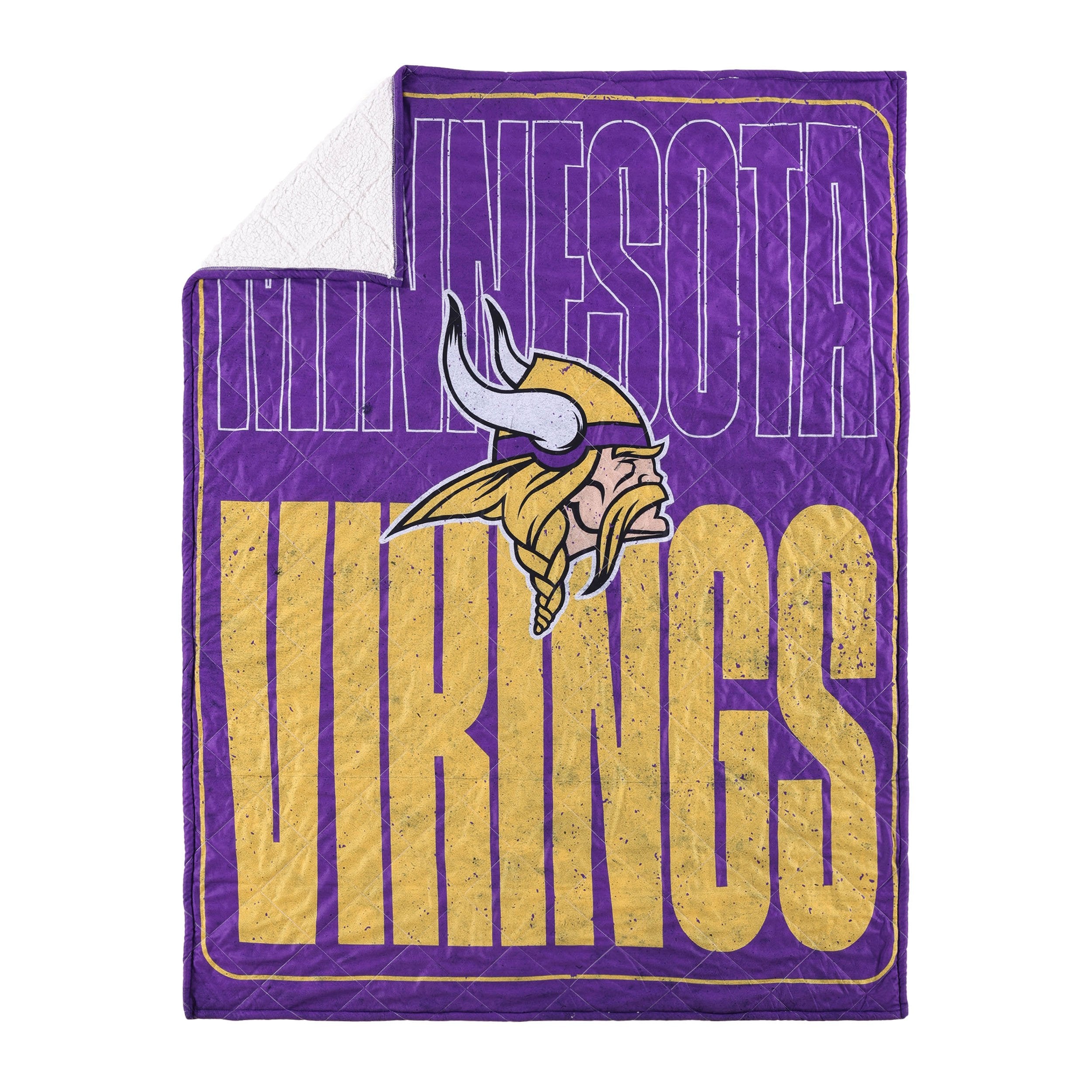 Minnesota Vikings NFL Big Game Sherpa Lined Throw Blanket