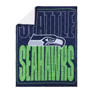 Seattle Seahawks NFL Big Game Sherpa Lined Throw Blanket