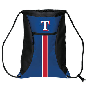 Texas Rangers MLB Big Stripe Zipper Drawstring Backpack
