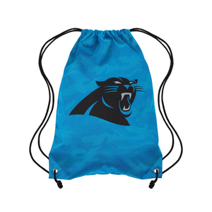 Carolina Panthers NFL Big Logo Camo Drawstring Backpack