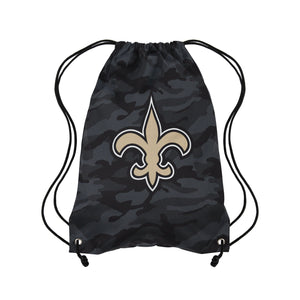 New Orleans Saints NFL Big Logo Camo Drawstring Backpack