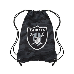 Las Vegas Raiders NFL Big Logo Camo Drawstring Backpack
