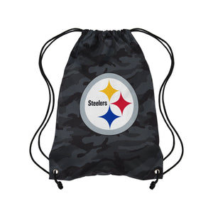 Pittsburgh Steelers NFL Big Logo Camo Drawstring Backpack