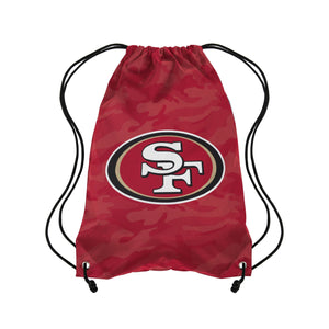 San Francisco 49ers NFL Big Logo Camo Drawstring Backpack