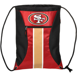San Francisco 49ers NFL Big Stripe Zipper Drawstring Backpack