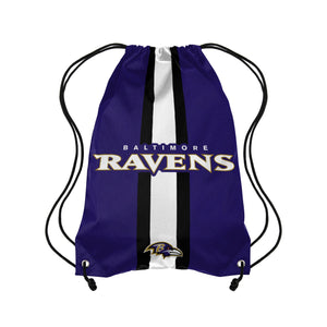 Baltimore Ravens NFL Team Stripe Wordmark Drawstring Backpack