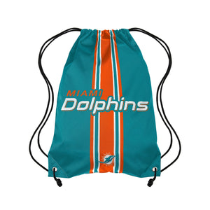 Miami Dolphins NFL Team Stripe Wordmark Drawstring Backpack