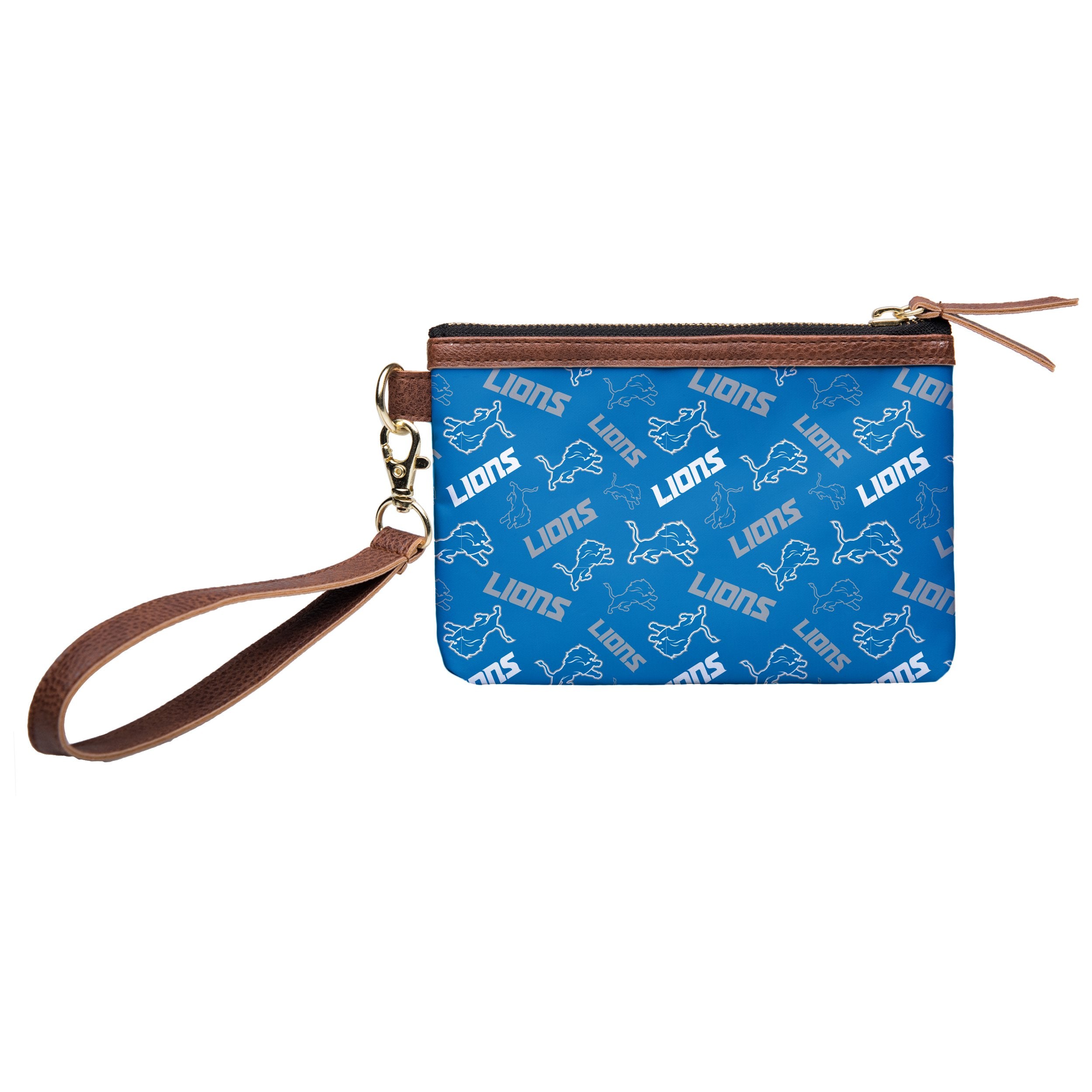 Detroit Lions Printed Collection Repeat Logo Wristlet