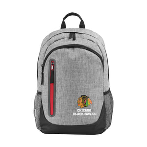 Chicago Blackhawks NHL Heather Grey Bold Color Backpack