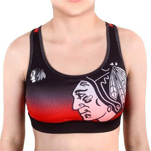 Chicago Blackhawks NHL Gradient Sports Bra