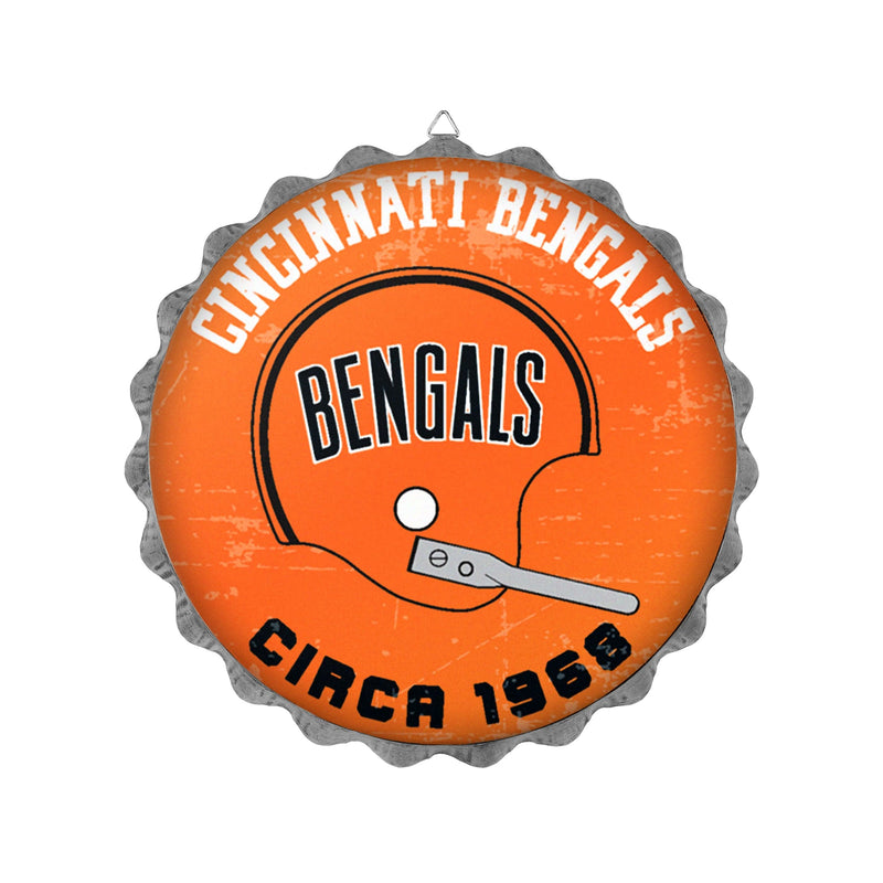 NFL Football Team Logo Bottle Cap Wall Sign - Cincinnati Bengals