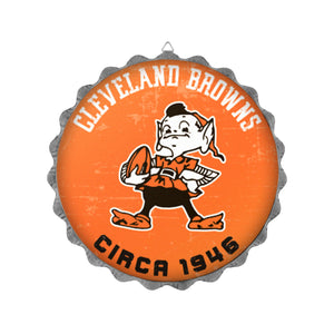Cleveland Browns NFL Retro Bottle Cap Wall Sign