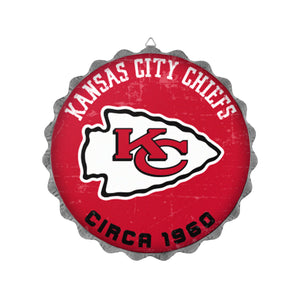 Kansas City Chiefs NFL Retro Bottle Cap Wall Sign