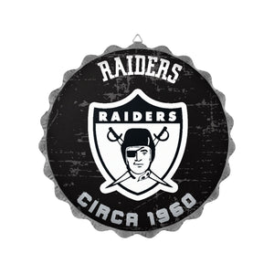 Las Vegas Raiders NFL Retro Bottle Cap Wall Sign