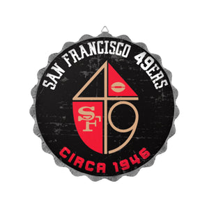 San Francisco 49ers NFL Retro Bottle Cap Wall Sign