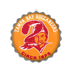 Tampa Bay Buccaneers NFL Retro Bottle Cap Wall Sign